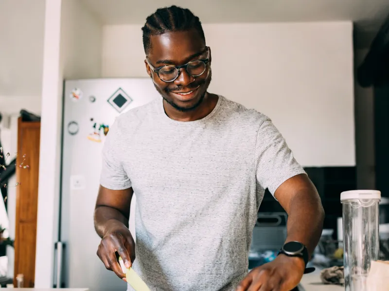 Man Preparing Food in the Kitchen