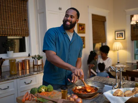Man Cooking Indoors