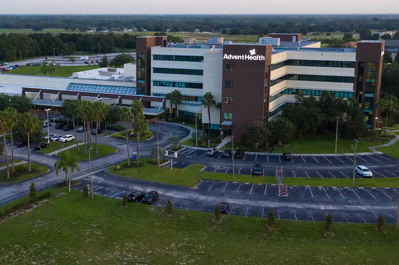 A bird's eye view of the AdventHealth Heart of Florida building