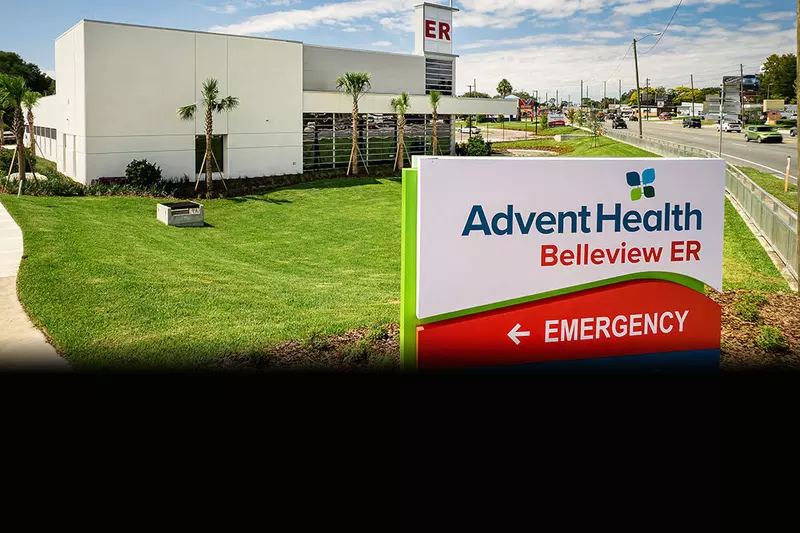 The emergency entrance of AdventHealth Belleview ER